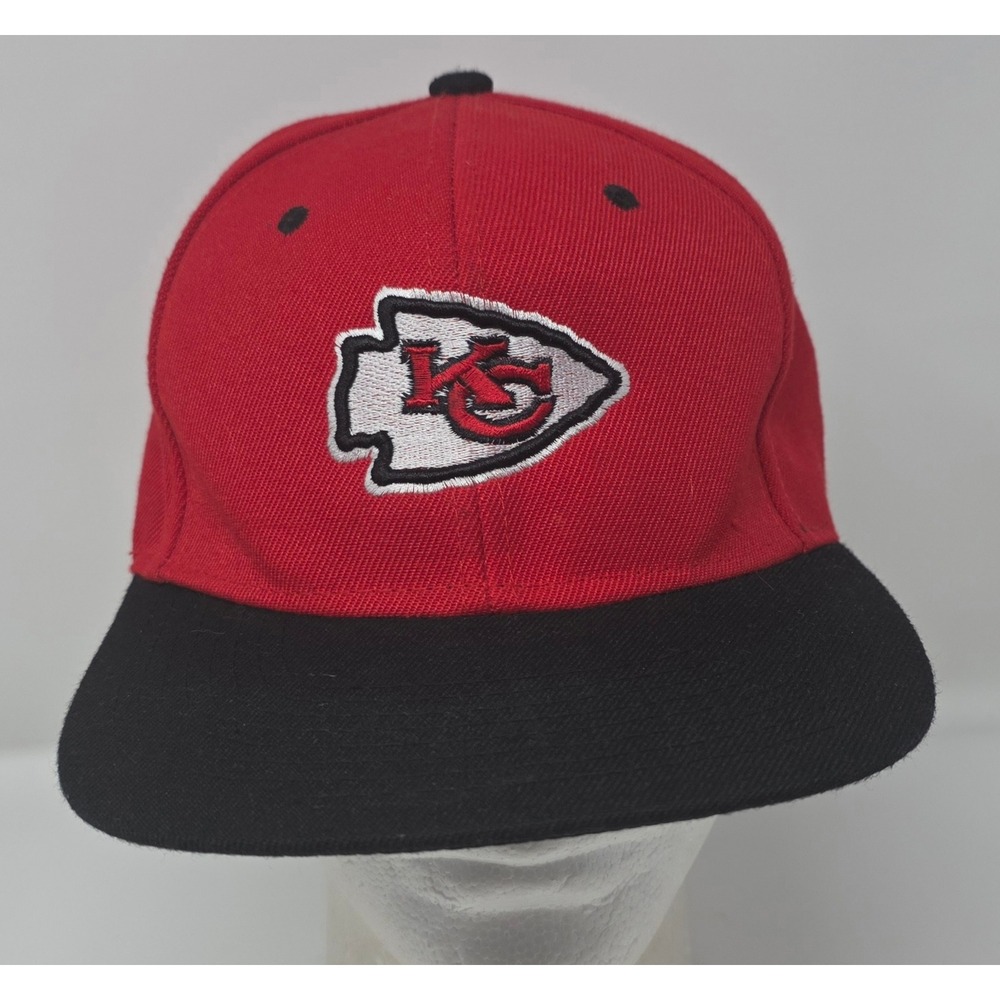 Kansas City Chiefs Snapback Hat Red Flat Brim Embroidered Logo NFL Cap